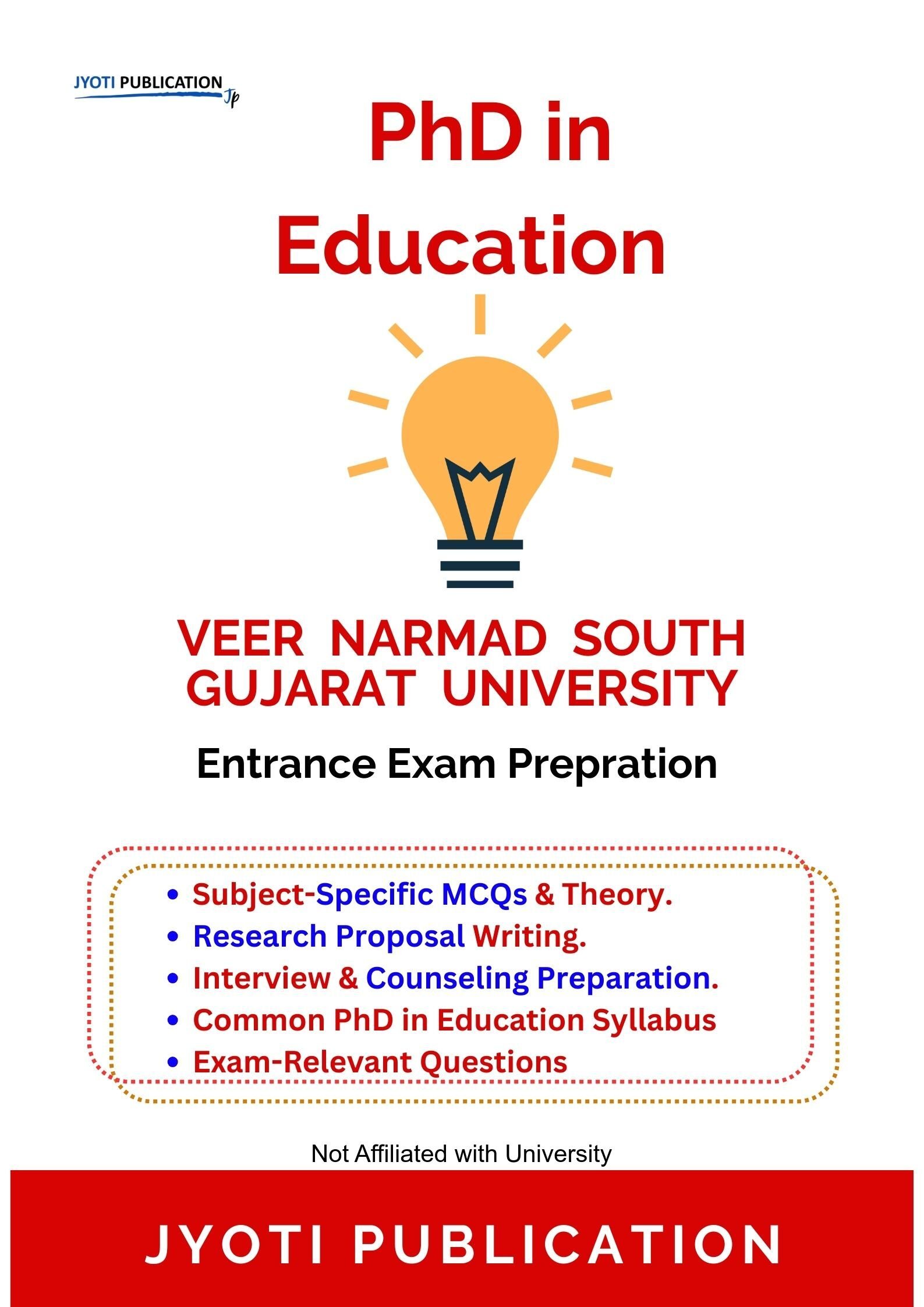 Veer Narmad South Gujarat University PhD in Education Entrance Exam