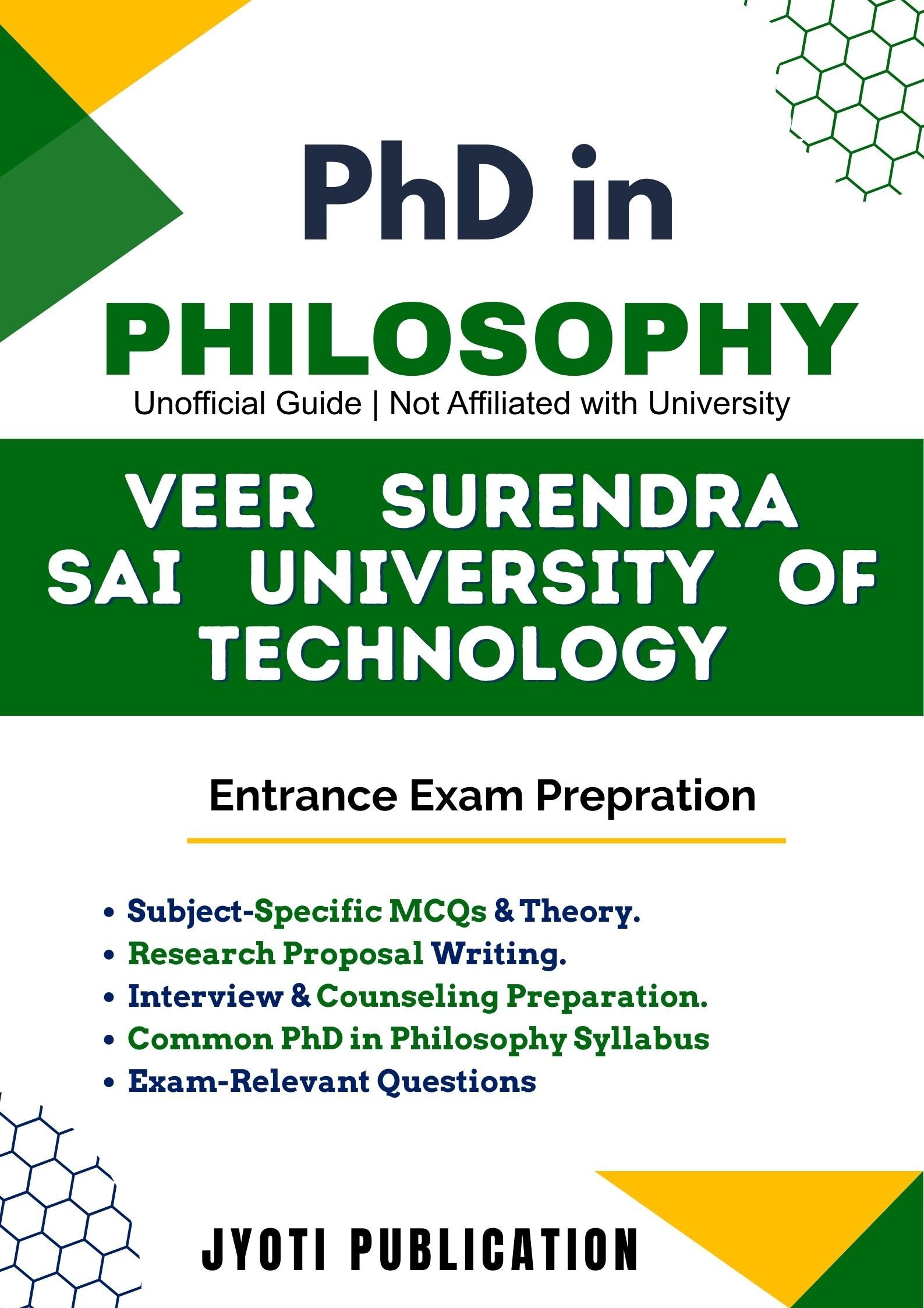 Veer Surendra Sai University of TechNology PhD in Philosophy Entrance Exam